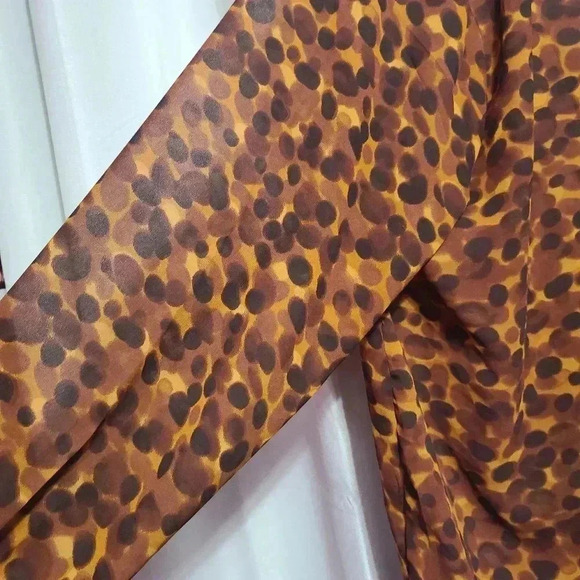 Plus Size Long Sleeve Sheer Button Down Blouse in Animal Print - Picture 4 of 4